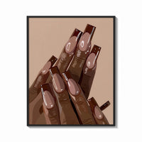 Framed Brown French Tips print shown as a bold statement piece on a clean gallery wall