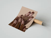 Gently curled Brown French Tips print beside its protective shipping tube