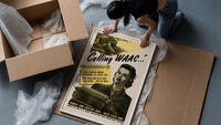 Calling WAAC framed print being unpacked from protective bubble wrap and a box