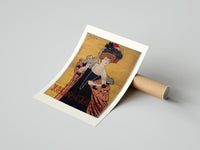 Rolled Elegant woman in evening gown poster beside its crush-resistant kraft shipping tube