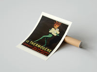 Rolled Fire-breathing man clutching cotton wool poster beside its crush-resistant kraft shipping tube