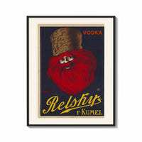 Framed Bearded man with fur hat print shown as a bold statement piece on a clean gallery wall