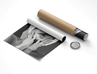Chanel Glamour Black & White Fashion poster rolled beside its crush-resistant shipping tube