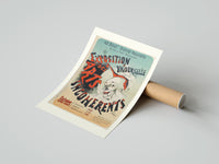 Rolled Laughing clown face poster beside its crush-resistant kraft shipping tube