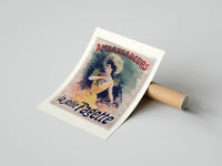 Rolled Elegant woman in yellow dress poster beside its crush-resistant kraft shipping tube