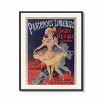 Framed Dancing woman in yellow dress print shown as a bold statement piece on a clean gallery wall