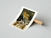 Rolled Two women blowing soap bubbles poster beside its crush-resistant kraft shipping tube