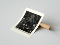 Rolled Ghostly figure looming over frightened men poster beside its crush-resistant kraft shipping tube