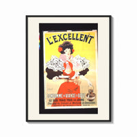 Framed Woman serving consomme with tray print shown as a bold statement piece on a clean gallery wall