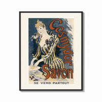 Framed Woman washing hands in basin print shown as a bold statement piece on a clean gallery wall