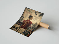 Rolled Cristiano Ronaldo in Portugal number 7 shirt poster beside its crush-resistant kraft shipping tube