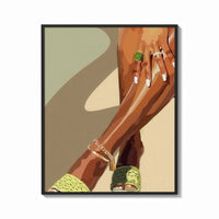 Framed Pale Green Platform Sandals print shown as a bold statement piece on a clean gallery wall