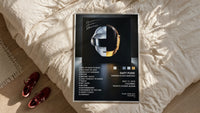 Daft Punk Random Access Memories Helmets framed print styled on a bed with sneakers alongside