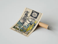 Gently curled Death print beside its protective shipping tube