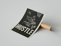 Dennis Rodman Hustle Basketball poster rolled beside its crush-resistant shipping tube