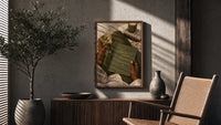 Discipline Today Freedom Tomorrow poster framed above a fluted sideboard beside a potted tree