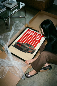 Dodge Challenger SRT Muscle Car poster rolled beside its crush-resistant shipping tube