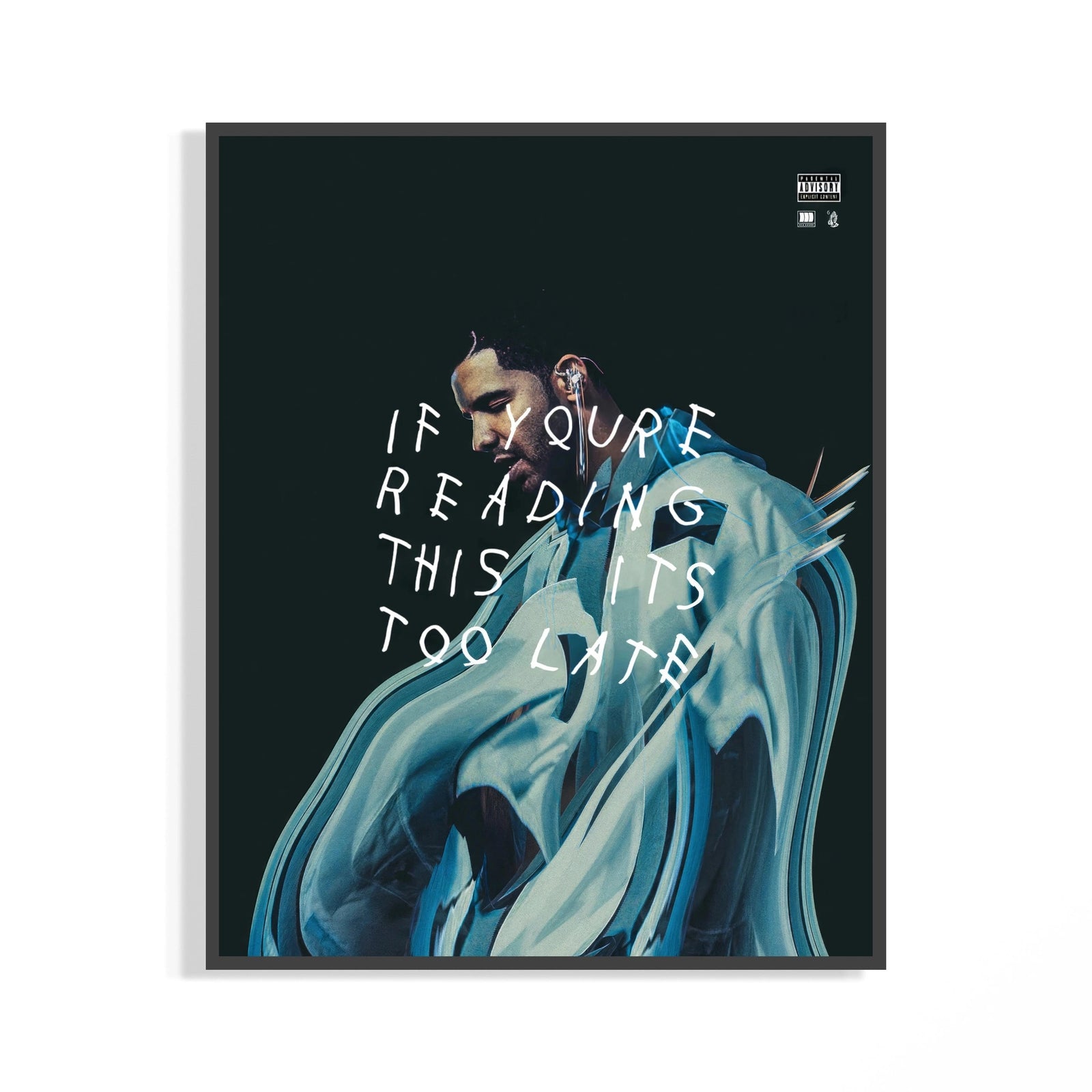 Drake If You're Reading This album cover poster shown in a display frame mockup on a white wall