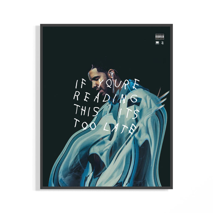Drake If You're Reading This album cover poster shown in a display frame mockup on a white wall