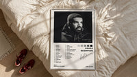 Drake Scorpion framed print styled on a bed with sneakers alongside