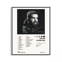 Framed Drake Scorpion print shown as a statement piece on a gallery wall