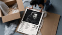 Drake Scorpion framed print being unboxed from protective packaging