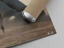 Matte paper-texture close-up of the Giant KAWS Companion sculpture in desert print