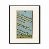 Framed Eight flying wands over landscape print shown as a bold statement piece on a clean gallery wall