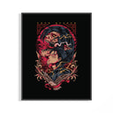 Framed Eren Yeager Titan profile illustration print displayed as a statement piece