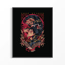 Framed Eren Yeager Titan profile illustration print displayed as a statement piece