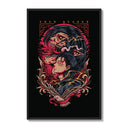 Eren Yeager Titan profile illustration poster framed on a white gallery wall
