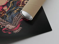 Matte paper-texture close-up of the Eren Yeager Titan profile illustration print
