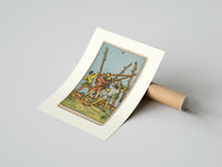 Rolled Five men fighting with staves poster beside its crush-resistant kraft shipping tube
