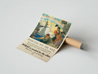 Gently curled Food Will Win the War print beside its protective shipping tube
