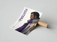 Rolled Anime marine admiral profile portrait poster beside its crush-resistant kraft shipping tube