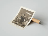 Rolled grotesque goblins drinking together poster beside its crush-resistant kraft shipping tube