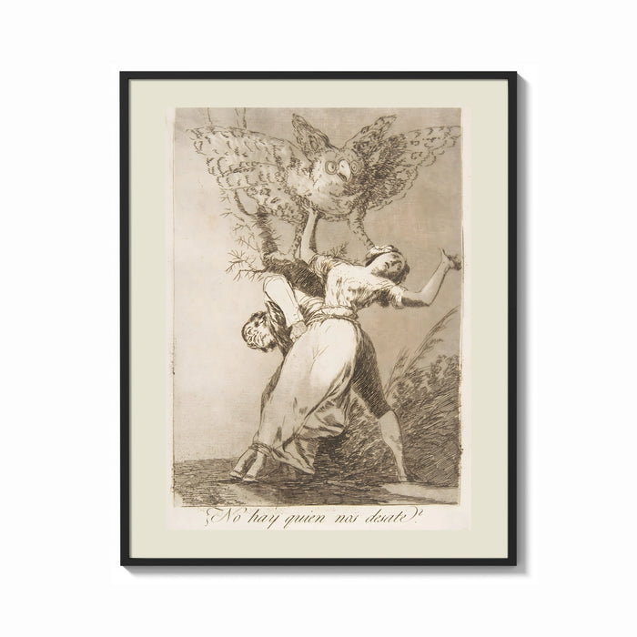 Framed Owl above bound couple print shown as a bold statement piece on a clean gallery wall