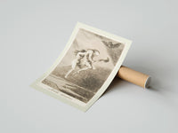 Rolled Two witches flying on a broom poster beside its crush-resistant kraft shipping tube