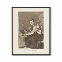 Framed Grotesque figures spinning thread print shown as a bold statement piece on a clean gallery wall