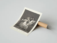 Rolled Old woman at vanity mirror poster beside its crush-resistant kraft shipping tube