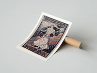 Rolled Joan of Arc in armor poster beside its crush-resistant kraft shipping tube