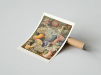Rolled Sea anemones illustration poster beside its crush-resistant kraft shipping tube