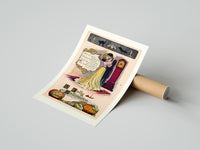 Rolled Couple embracing beside grandfather clock poster beside its crush-resistant kraft shipping tube