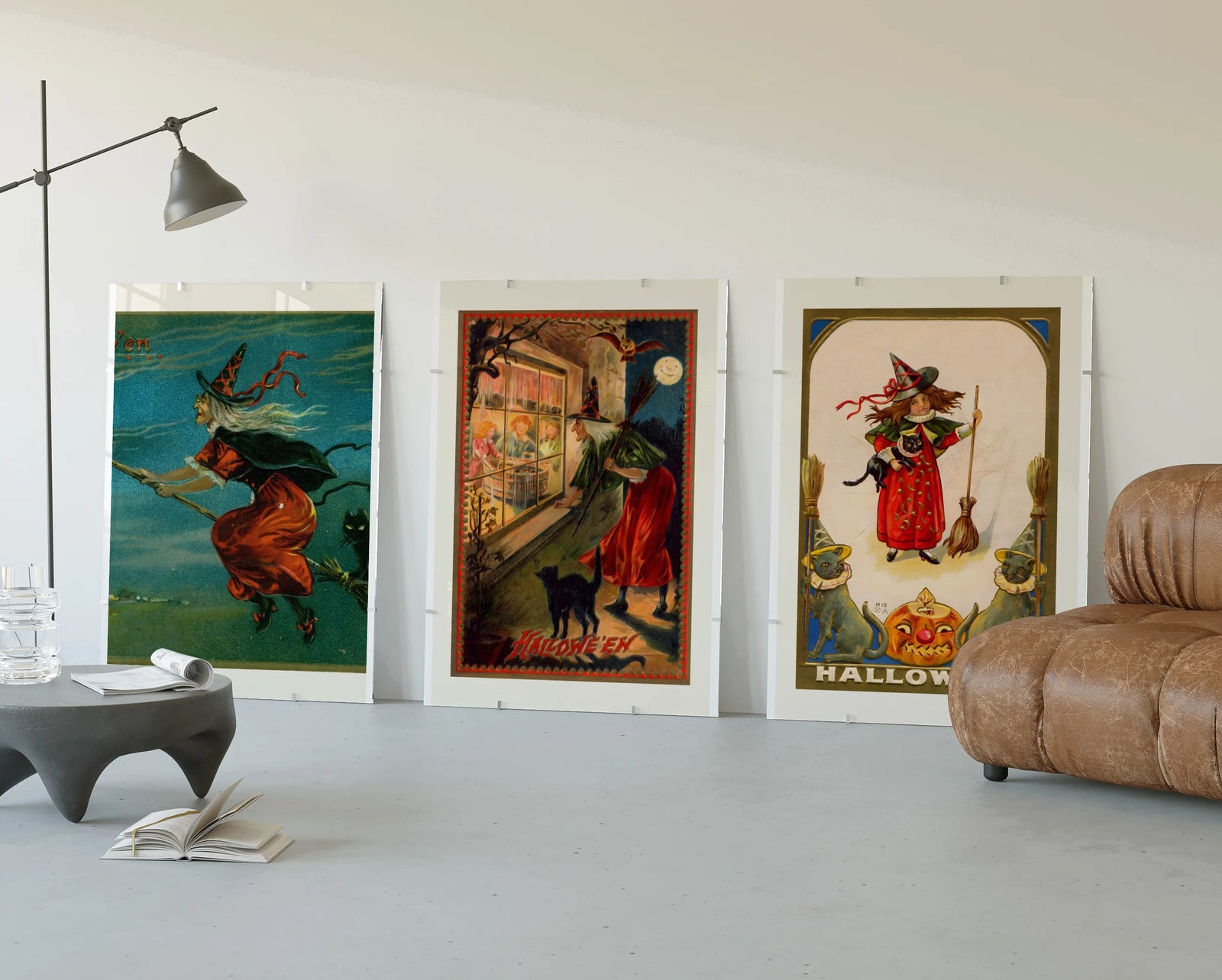 Vintage Halloween Witch Trio – Spooky Wall Art