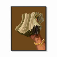 Framed Hand Holding Fanned Cash print shown as a bold statement piece on a clean gallery wall