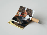 Gently curled Hands with Rings and High-Top Sneakers print beside its protective shipping tube