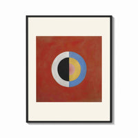 Framed Divided circle with concentric rings print shown as a bold statement piece on a clean gallery wall