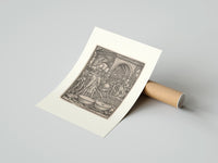 Rolled Skeletons dancing playing instruments poster beside its crush-resistant kraft shipping tube