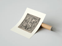 Rolled Death visiting seated nobleman poster beside its crush-resistant kraft shipping tube