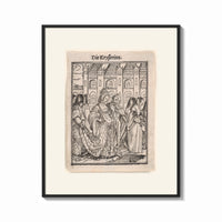 Framed Death dancing with empress print shown as a bold statement piece on a clean gallery wall
